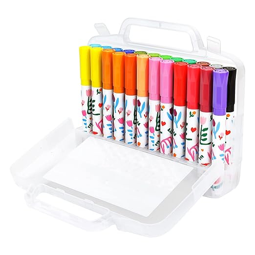 Amazon Basics Washable Markers for Kids, Fine Tip Assorted, Pack 24