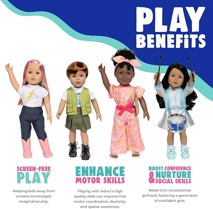 Adora 18 Inch Rebel Girls Doll Collection - Inspired by Good Night Stories Rebel Girl Books, Soft Movable Body with Realistic Features - Gift for Kids Ages 6 and Up - Champion