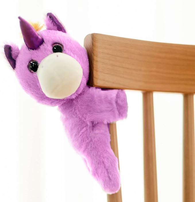 Unicorn Slap Bracelets Stuffed Animals - Plush Toy for Kids and Teens, Toddler Bed and Stroller Toys, Purple,8.5"