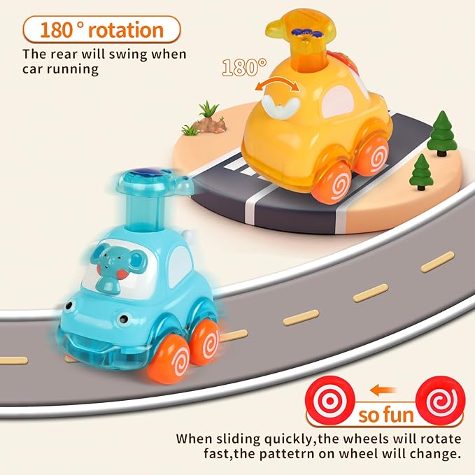 Amy&Benton Animal Car Baby Toys for 1 2 Year Old Boy|First Birthday Gifts for Toddler Toys Age 1-2|1 2 Year Old Boy Birthday Gift for Infant Toddlers