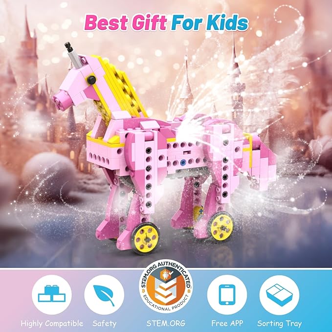 298PCS STEM Toys for Girls, 8-in-1 Electric Motor Robotic Science Kits, STEM Kits for Kids Age 8-10, Educational Craft Building Toys, Birthday Gifts for Boys Girls 6 7 8 9 10 11 12 Year Old