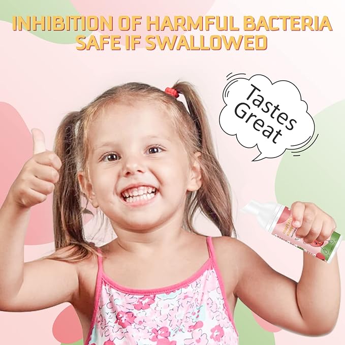 Kids Foam Toothpaste with Strawberry Flavor, Fluoride-Free, 60ml, for U-Shape Electric Toothbrush