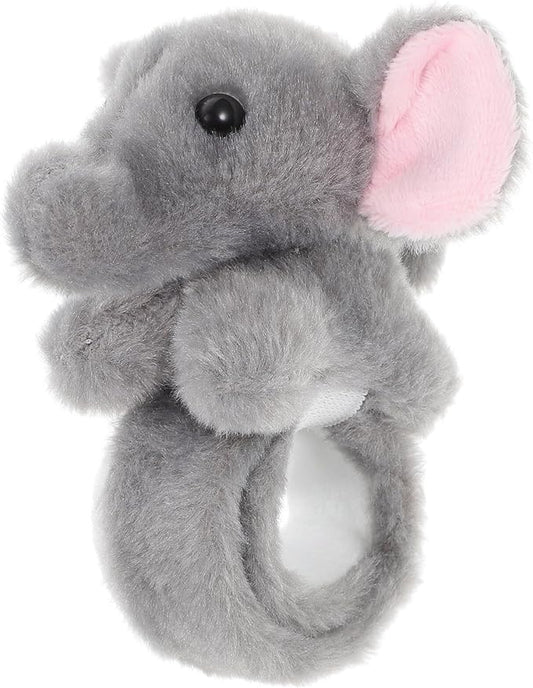 Abaodam Animal Slap Bracelet Elephant Slap Bracelet Plush Stuffed Animal Hugger Snap Wrist Band for Kids Birthday Party Gifts