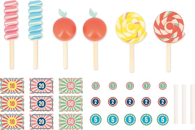 Janod - Applepop Children's Merchant - Imitation Game with Cash Register - 19 Accessories - Develops Imagination - FSC Wooden Toy - Water Painting - Suitable for Ages 3 and Above