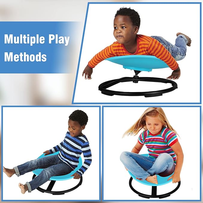 Kids Sensory Swivel Chair, Autism Spinning Chair for Kids Sensory, Sensory Toy Chair, Training Body Coordination, No Assembly Required (Red)