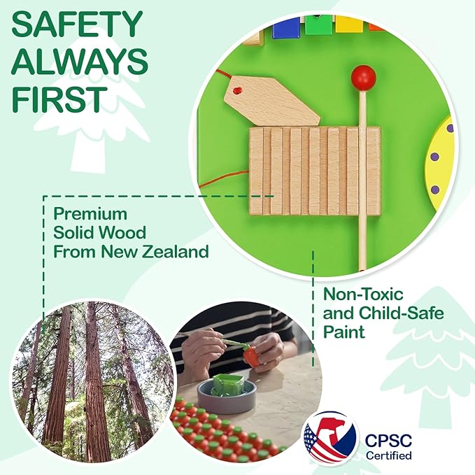 Monläurd® Crocodile Montessori Busy Board,Sensory Board,Educational Toys,Activity Cube,Wall Toys,Daycare Furniture,Playroom Furniture,Interactive Toys,Wooden Toys,Learning Toys,Boys and Girls 6 M+