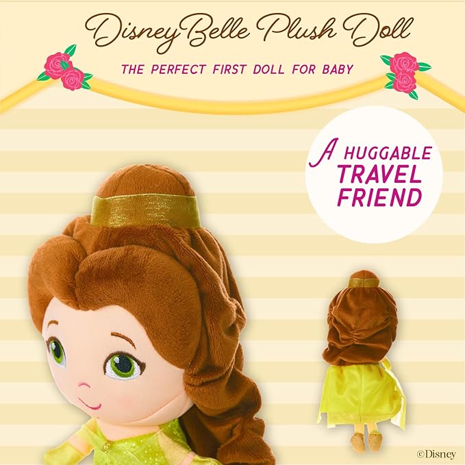 KIDS PREFERRED Disney Baby - Belle 12" Plush Doll with Musical Sounds - Beauty & The Beast Collectable Stuffed Animal for Babies, Toddlers and Kids