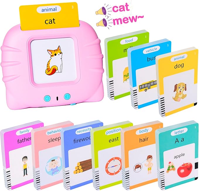 510 Talking Flash Cards for Toddlers 2-4 Years,Pocket Speech for Toddlers,Autism Sensory Toys,Learning Montessori Toys,Speech Therapy Toys for Kids Toddlers