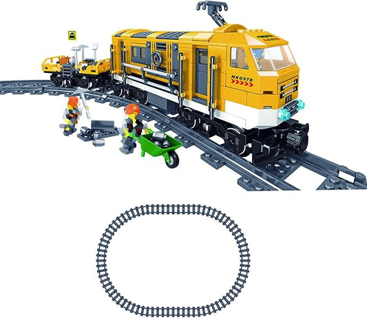 6IN1 City Freight Train Car Building Set, DIY Toys for Teens and Adults, Compatible with Lego 630 Building Accessory (City Repair Track Train)