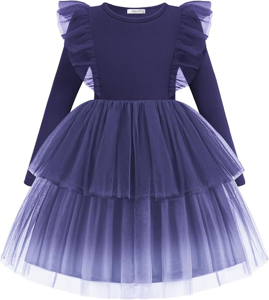 Arshiner Toddler Dress Baby Girls Tutu Tiered Formal Party Sequin Tulle Dresses Fall Winter Clothes for 1-6 Years
