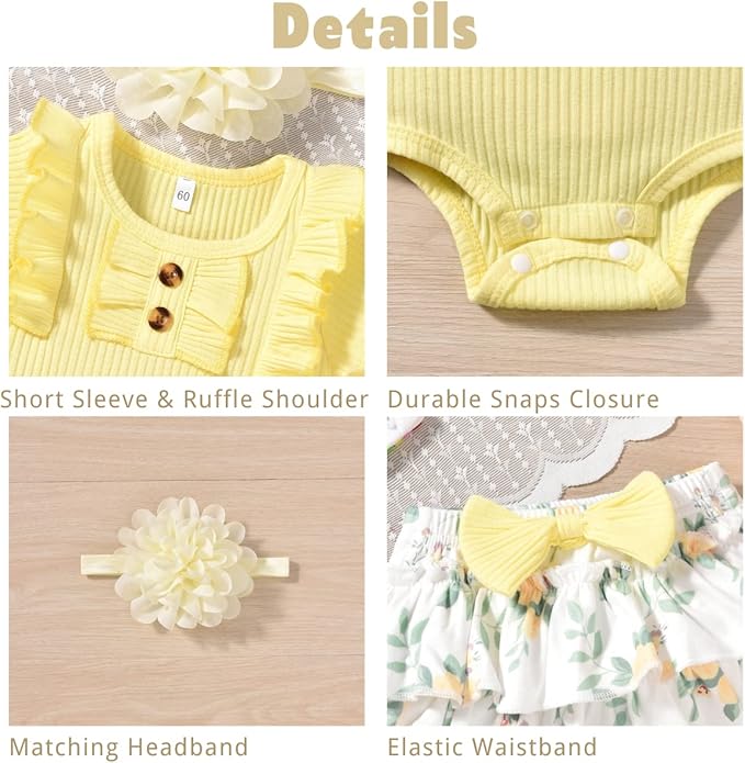 Aalizzwell Newborn Infant Baby Girls Summer Outfit