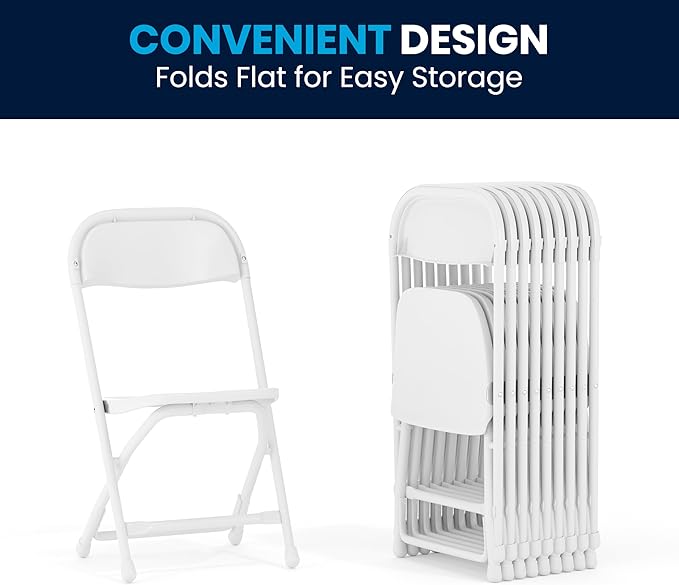 Flash Furniture 2 Pack Kids White Plastic Folding Chair