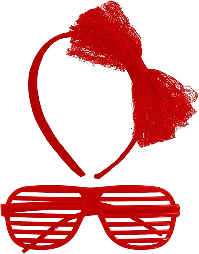 Kids 6 in 1 Costume Accessories 1970s 1980s Fancy Outfits and Dress for Cosplay Party Theme Party for Girl