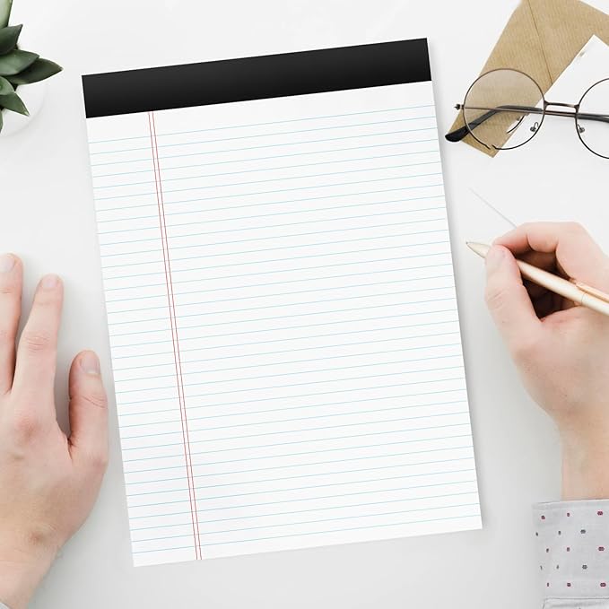 2 Pack of Legal Pads 8.5 x 11 College Ruled Writing Pads 8.5" x 11.75" Notepad 30 Sheets per Note Pads Notebook Study Back 8x11 Pads of Paper