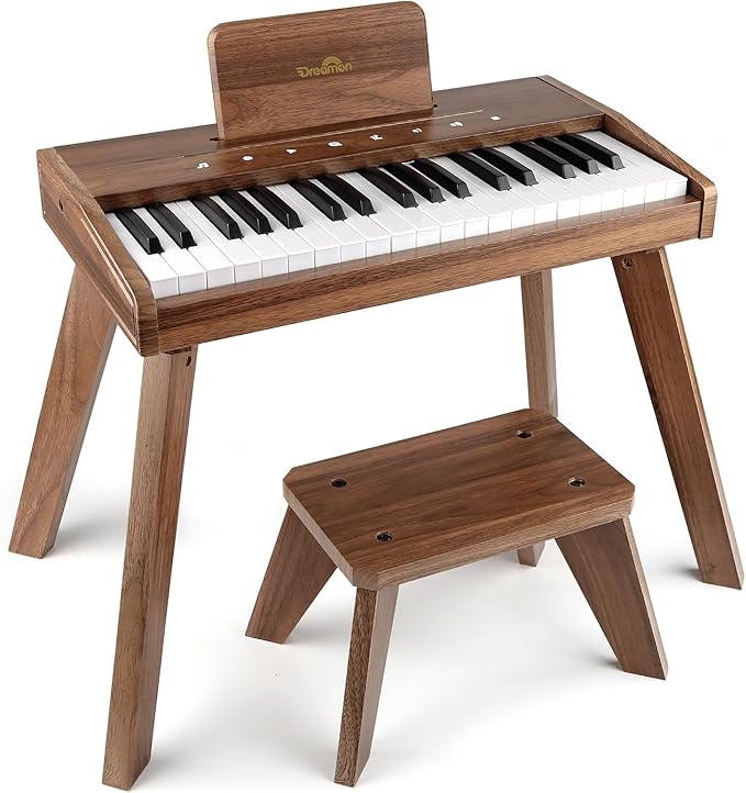 Dreamon Kids Digital Piano Keyboard, Music Educational Instrument Toy, Wood Piano for 3+ Girls and Boys, Christmas & Birthday Gifts for Kids Ages 6-12 Years Old