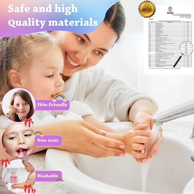 Kids Nail Polish Set for Girls,Kids Washable Makeup Girls Toys for 3 4 5 6 7 8 9 10 Year Old Girls