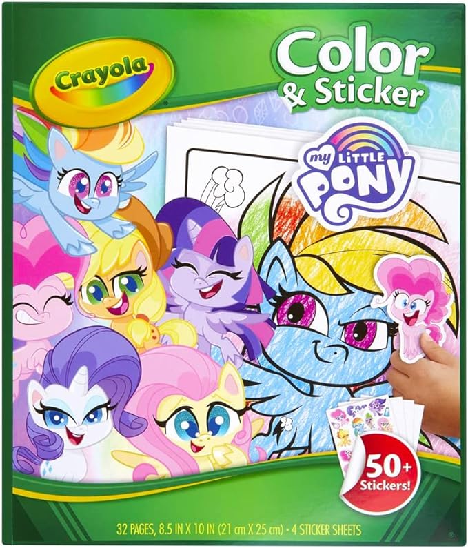 Crayola My Little Pony Coloring Pages and Stickers, Gift for Kids, Ages 3, 4, 5, 6