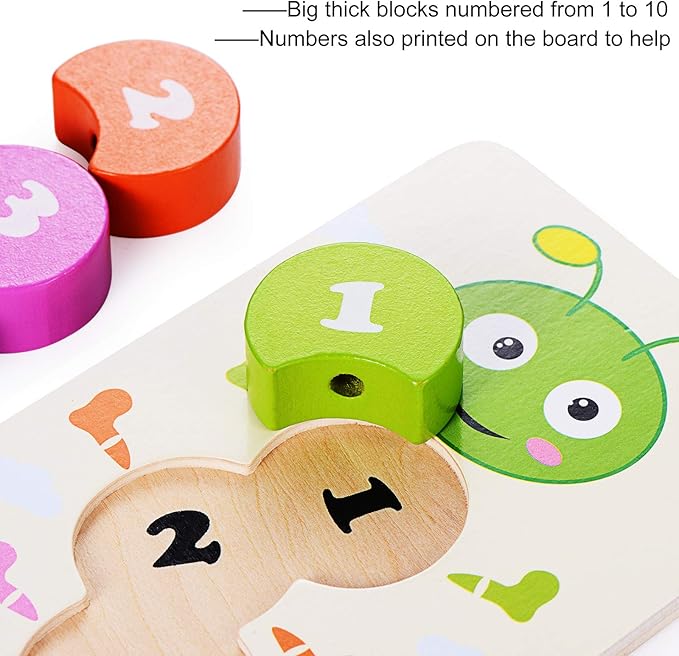 Beestech Wooden Lacing Toy, Montessori Toys for Toddlers, 2, 3 Year Olds, Wooden Puzzles, Preschool Activities, Fine Motor Skills Early Educational Toys for 2, 3 Year Old Toddlers, Boys, Girls