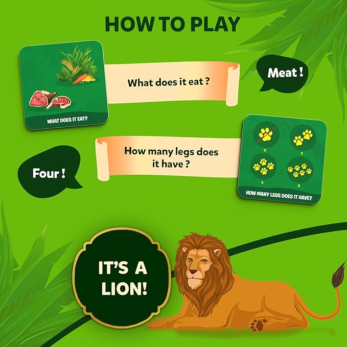 Skillmatics Card Game - Guess in 10 Junior Animals for Kids, Boys, Girls Who Love Board Games and Educational Toys, Travel Friendly for Ages 3, 4, 5, 6