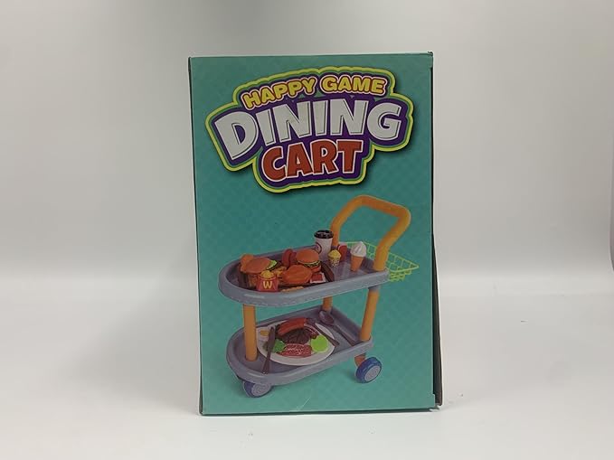 Kids Food cart Toy Sets,Kids Role Play Large Dining car Toys and 98pcs Food, Kitchen, Tableware Accessories., Educational Toys for 3+ Years Boys/Gir