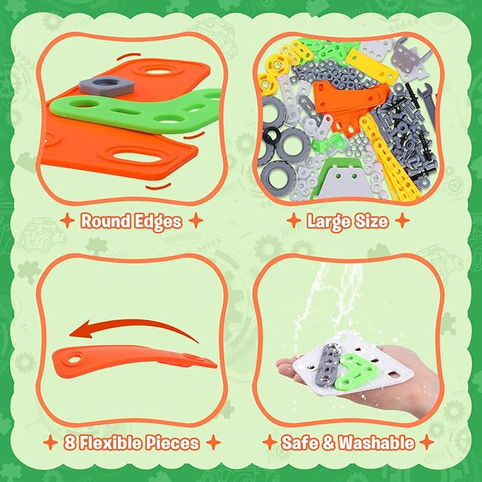 164 PCS STEM Toys, Educational Building Blocks Classroom Toys, Erector Set Building Toys for Kids Age 4-8 8-12, Toy Building Sets Learning Construction Toys Gifts for Boys Grils