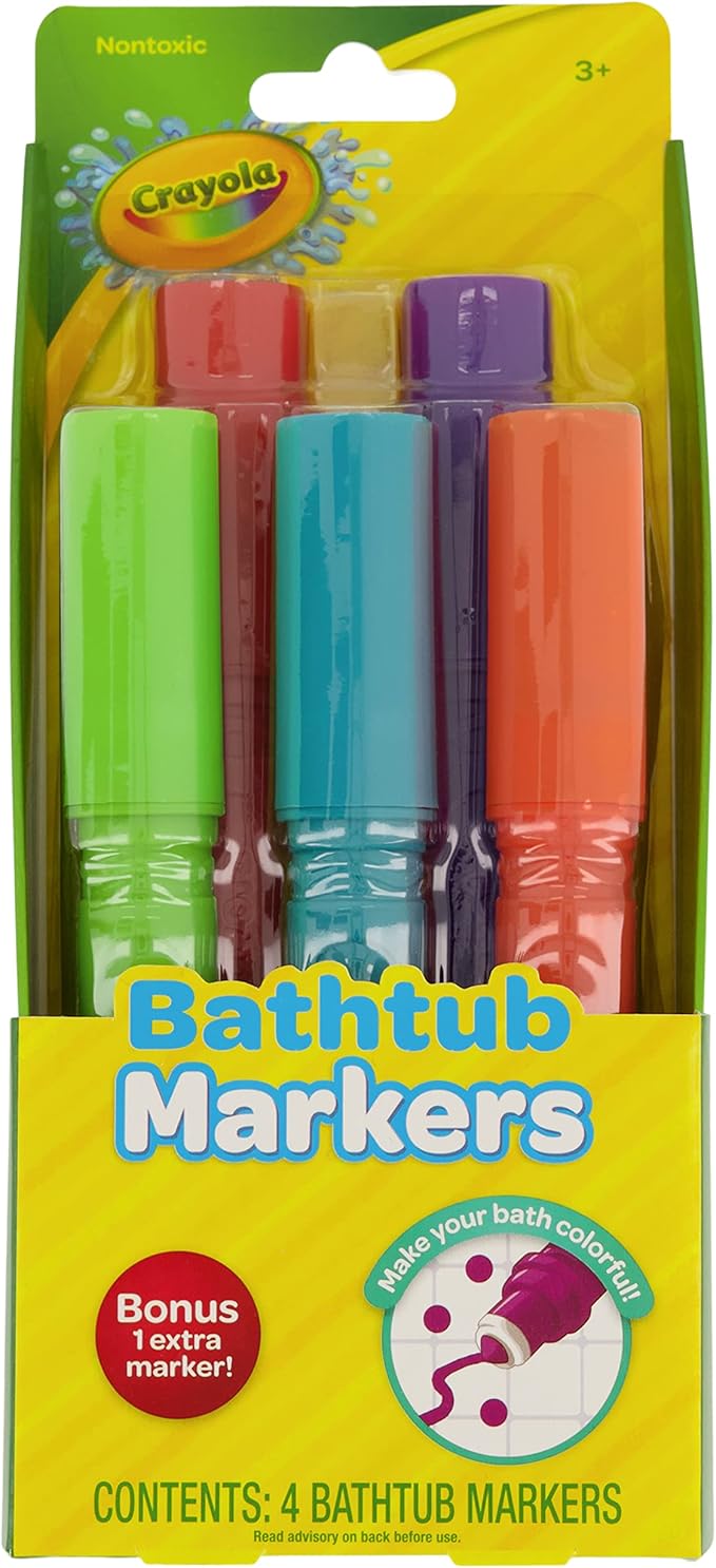 Crayola Taste Beauty Bathtub Markers, Washable Markers for Baths in Green, Red, Blue, Purple, and Orange