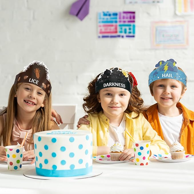 30 Pcs Passover Plague Toys Crafts for Kids Pesach Games Party Favors Ten Plagues of Egypt Kit Crafts Passover Decoration Gift for Seder Family Party Holiday Supply