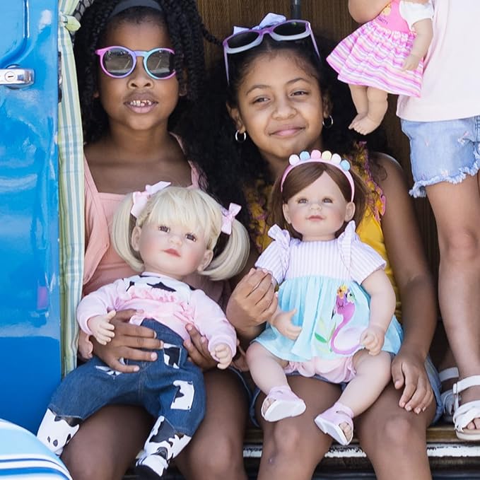 Adora Toddler Time Babies, 20" Premium Doll with Hand Painted Eyelashes and Face, Fresh Baby Powder Scent and Removable Clothing, Birthday Gift for Ages 6+ - Summer Flamingo