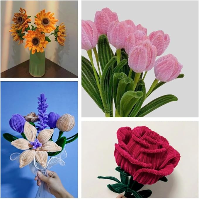 Gray Chenille Stems Pipe Cleaners, 12 Inch Colored Pipe Cleaners Pastel Craft Supplies, 200 Pcs Pastel Pipe Cleaners for Crochet Projects, Holiday Wreath, DIY Art Craft