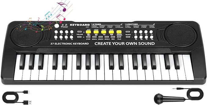 37 Key Upgrade Piano Keyboard for Kids Musical Toys for 3 4 5 6 Year Old Girls Keyboards Pianos for Beginners with Microphone for 3+ Year Old Boys Girls Gifts