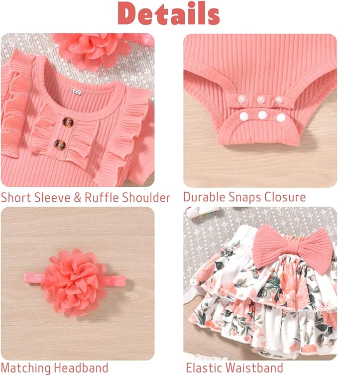 Aalizzwell Newborn Infant Baby Girls Summer Outfit