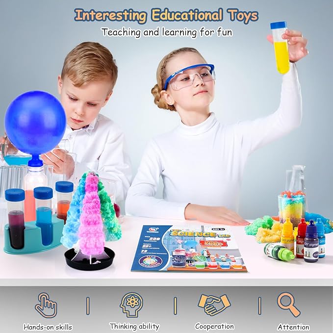 238+ Science Experiment Kit for Kids, STEM Projects Educational Science Kits, Science Lab Chemistry Set, Science Toys Kids Science Kit, Birthday Gift Ideas for Boys Girls Ages 5-6-7-8-9-10-11-12