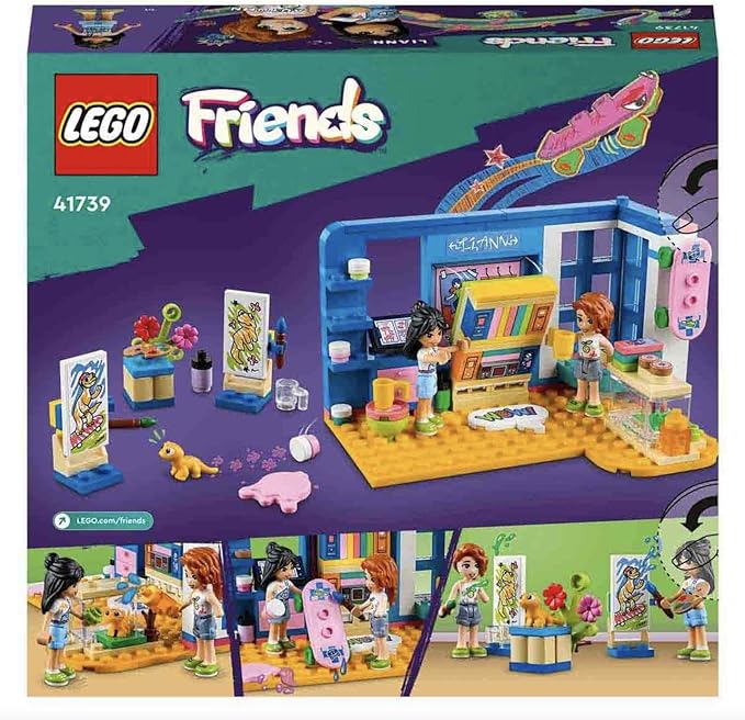 Lego Friends Liann's Room 41739, Art-Themed Bedroom Playset with Liann & Autumn Mini-Dolls, Collectible Toy for Girls and Boys 6 Plus Years Old