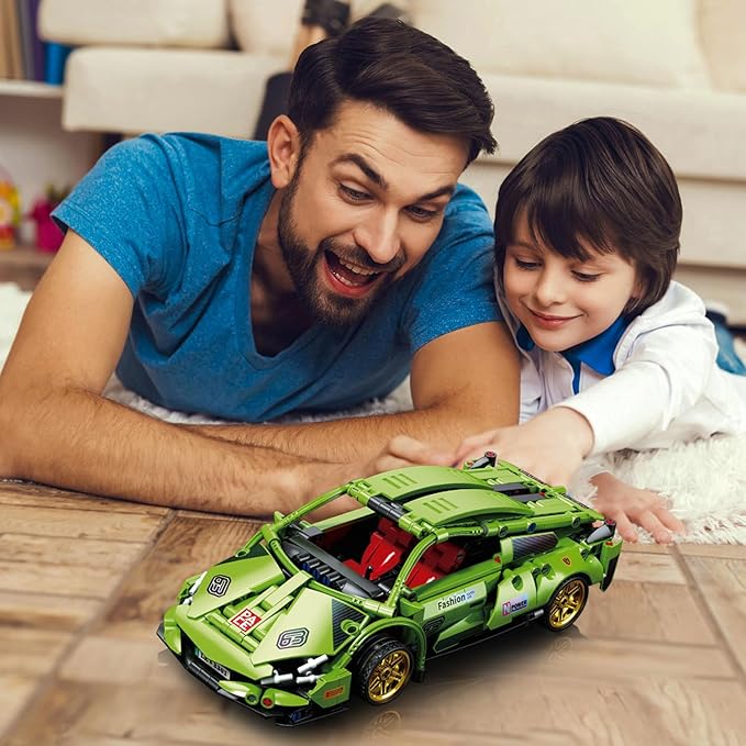 586 Piece Sports Car Model Building Kit for Kids,Teens and Adults,MOC 1:18 Racing Pull Back Car Model Building Set,STEM Educational Building Toy Car,Christmas Birthday Gift for Boy Girl Age 6+