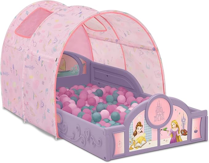 Delta Children - Disney Princess Sleep and Play Toddler Bed with Tent, Purple/Pink