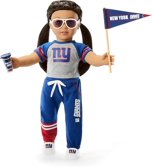 American Girl New York Giants 18 inch Doll Fan Outfit and Accessories, Blue and Red, 6 pcs, Ages 6+
