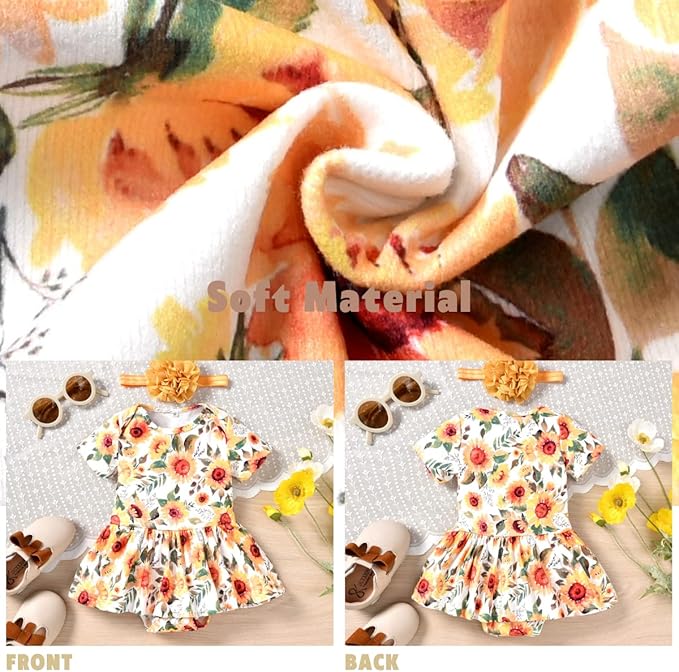 Aalizzwell Newborn Infant Baby Girls Bodysuit Dress