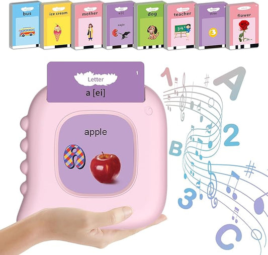 ABC Learning Toddler Girl Toys Talking Flash Cards with 510 Sight Words, Montessori Educational Toys for 2 3 4 5 6 Year Old, Pocket Speech Therapy Materials, Autism Sensory Toys, Birthday Gift Ideas