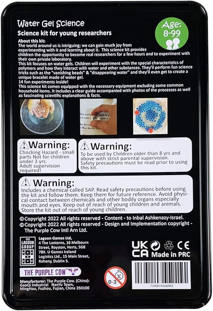 The Purple Cow Crazy Scientist Water Gel Science - Science Kits for Young Researchers. for Learning & Education - STEM Educational Games for Kids, Boys & Girls, with Instructions