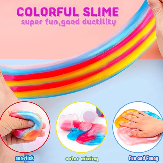 70 Pack Galaxy Slime, Super Mini Slime Kit, Funny Clear Slimes for Girls and Boys Slime, Party Favors Birthday Gifts, Classroom Prizes, Valentines, Easter and Christmas Slime Stress Relief Toys