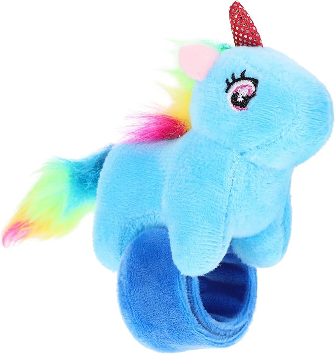 Abaodam Animal Slap Bracelet Unicorn Slap Bracelet Plush Stuffed Animal Hugger Snap Wrist Band for Kids Birthday Party Favors
