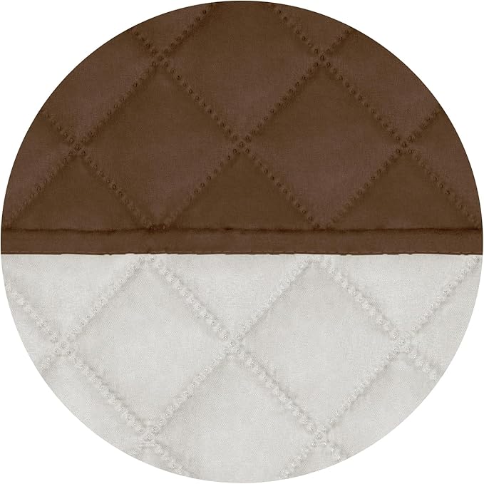 PureFit Reversible Quilted Sofa Cover, Water Resistant Slipcover Furniture Protector, Washable Couch Cover with Non Slip and Elastic Straps for Kids, Dogs, Pets (Recliner, Coffee/Ivory)