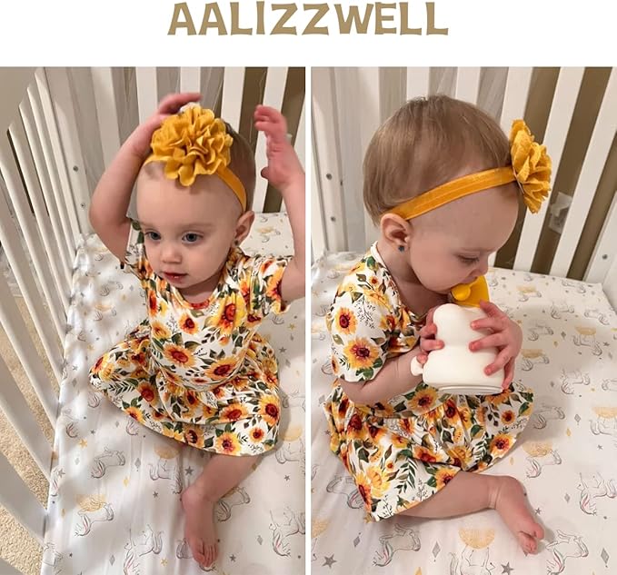 Aalizzwell Newborn Infant Baby Girls Bodysuit Dress