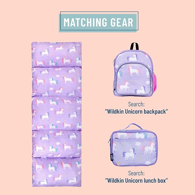 Wildkin Kids Microfiber Floor Lounger – Travel-Friendly, Sleepovers, Pillow Not Included - Unicorn