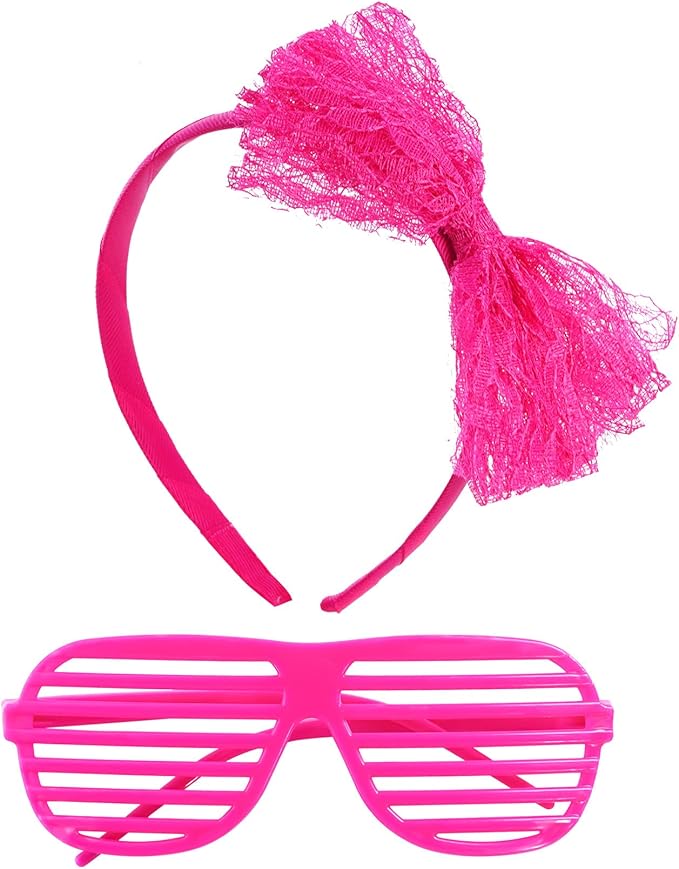 Kids 6 in 1 Costume Accessories 1970s 1980s Fancy Outfits and Dress for Cosplay Party Theme Party for Girl