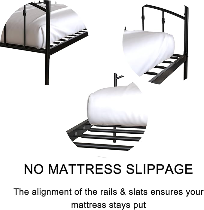 Christopher Knight Home Fox Twin Daybed with Trundle, Metal Sofa Bed Set, Rollaway Daybed Couch Bed Frame for Bedroom Living Room Guest Room, Elegant and Simple Style, Anti-Noise, Easy Assembly, Black