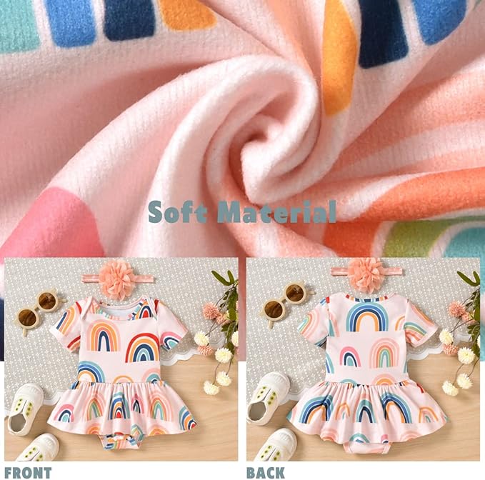 Aalizzwell Newborn Infant Baby Girls Bodysuit Dress