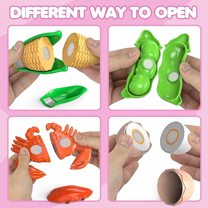 94 Pcs Cutting Play Food Set for Kid Kitchen (45 Items), Pretend Play Food with Shopping Basket, Fake Food Accessories with Fruit Vegetable Toy for Toddler, Educational Gift for Little Girl Birthday