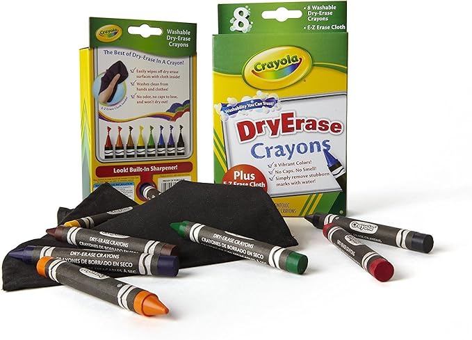 3 Pack of 8 Crayola Dry-Erase Crayons bundled by Maven Gifts