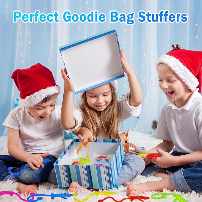 36PCS Sticky Hands Bulk Kids Party Favors Lizard Shape Stretchy Sticky Hand Fidget Toys Kids Goodie Bag Stuffers Easter Basket Stuffers Treasure Box Toys for Classroom Prizes Birthday Party Supplies